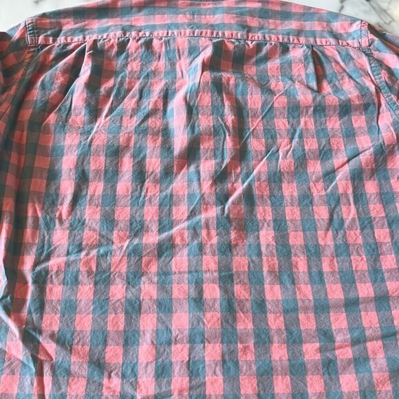 J. Crew Cotton Check Pink Grey Button Down Shirt Mens L - Picture 4 of 7